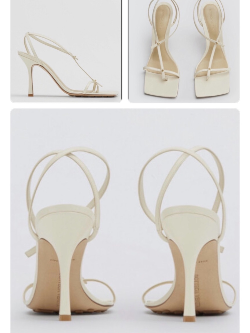 Women's Strappy Square-Toe Slingback Heels - Ivory